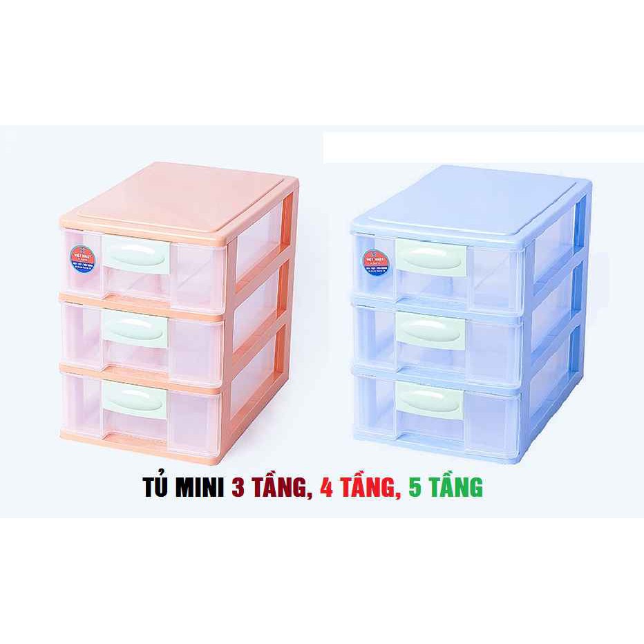 Tủ nhựa ngăn kéo mini Việt Nhật - Hộp đựng đồ mini siêu tiện dụng