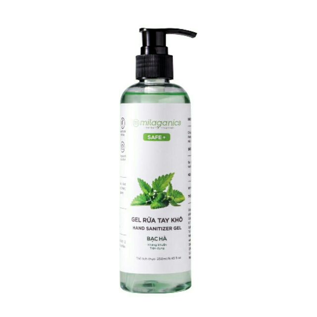 Gel rửa tay khô kháng khuẩn Bạc hà MILAGANICS 250ml