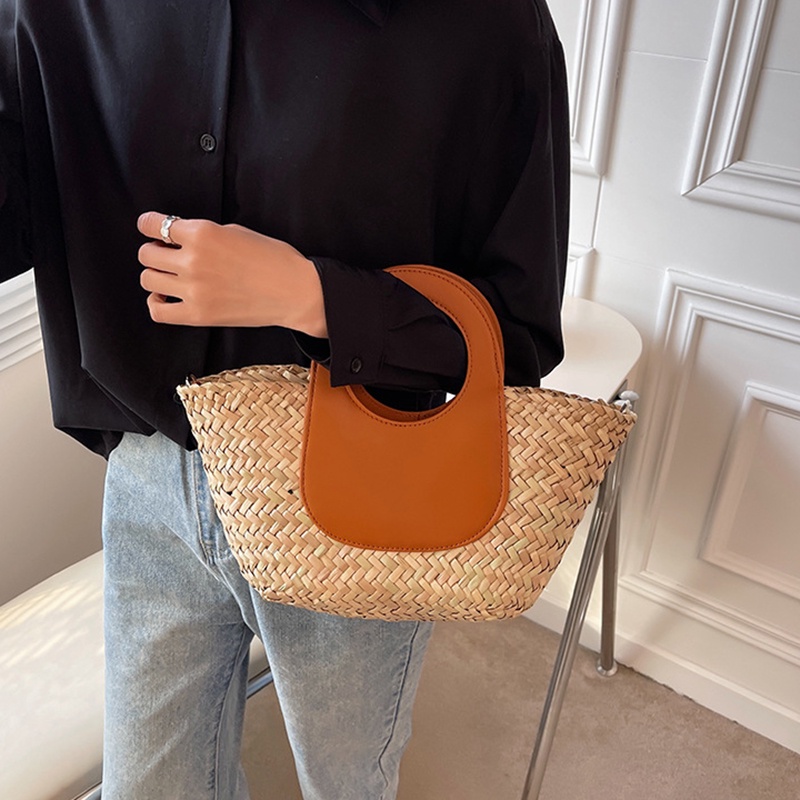 Túi đeo vai IELGY đan rơm thời trang dành cho nữ