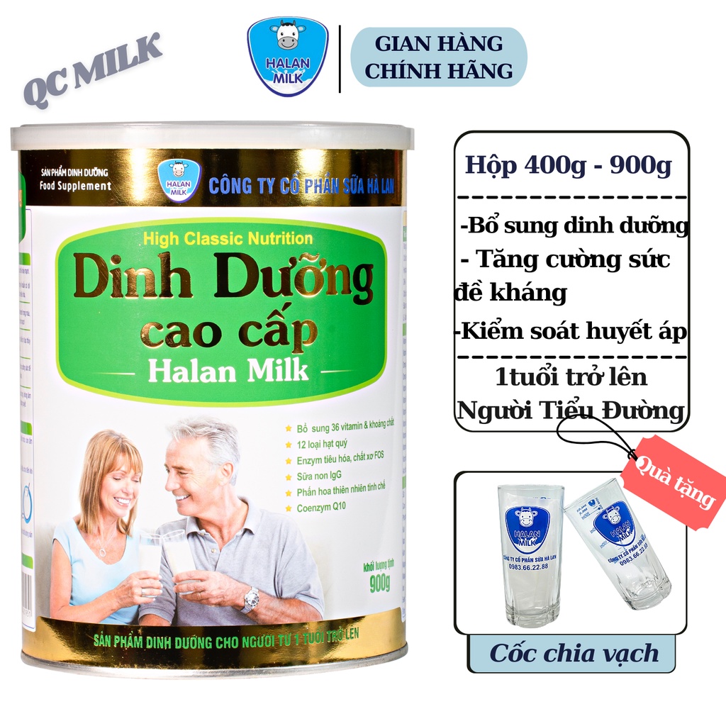 [Mua 3 tặng 1] COMBO 3 hộp Sữa dinh dưỡng cao cấp Halan milk 900g-Cung cấp Vitamin, Khoáng chất