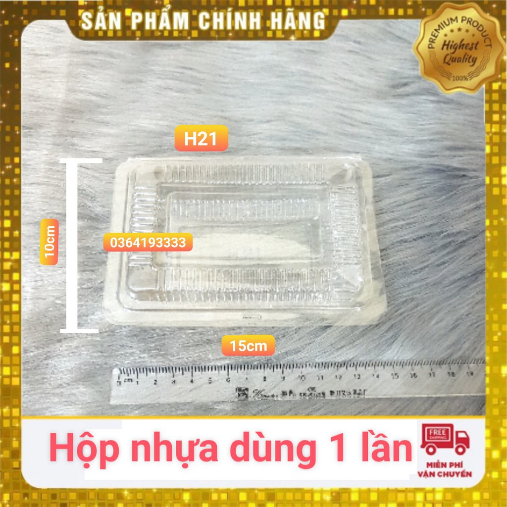 Hộp nhựa trong H21 đựng thực phẩm combo 100cái rộng 10cm dài 15cm cao 3cm