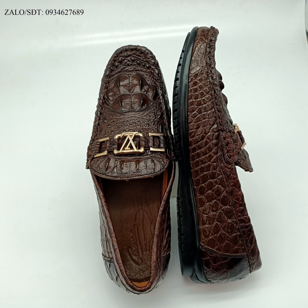 Giầy da, giầy nam da cá sấu màu đen màu nâu.