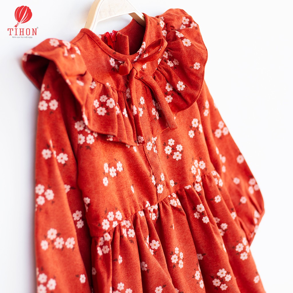 Váy cho bé gái TIHON họa tiết hoa mai phong cách hàn quốc VT0810073