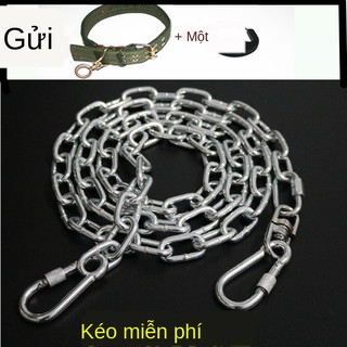 Dog rope✽Dây xích cho chó lớn trung bình nhỏ ngựa săn mồi chống cắn sắt cổ <