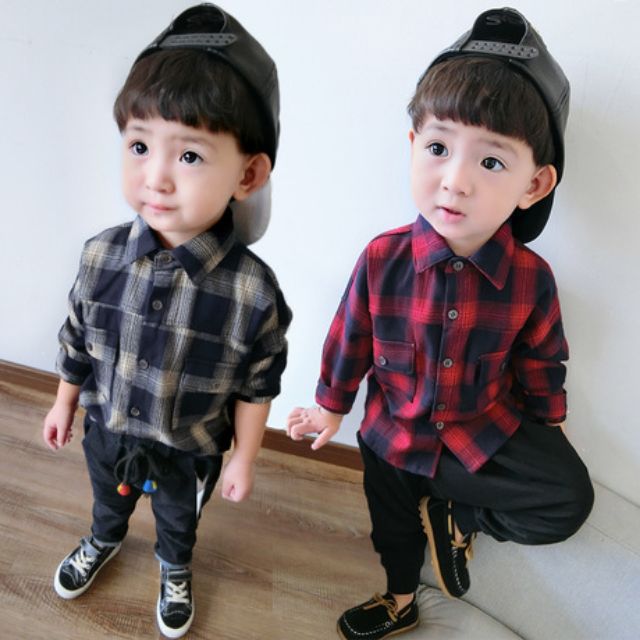 Sỉ áo sơ mi kẻ bé