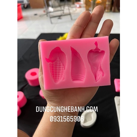 Khuôn Silicone Rau Củ trái bắp măng tây vĩ 3