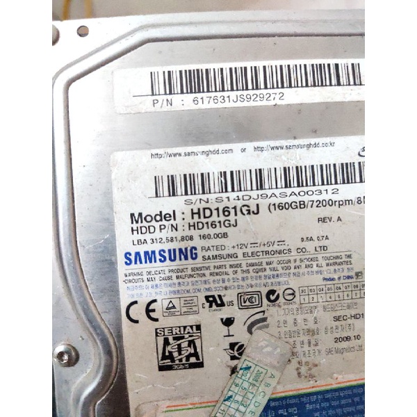 Ổ cứng SamSung Hdd 160G (Hàng cũ, Hàng tháo máy)