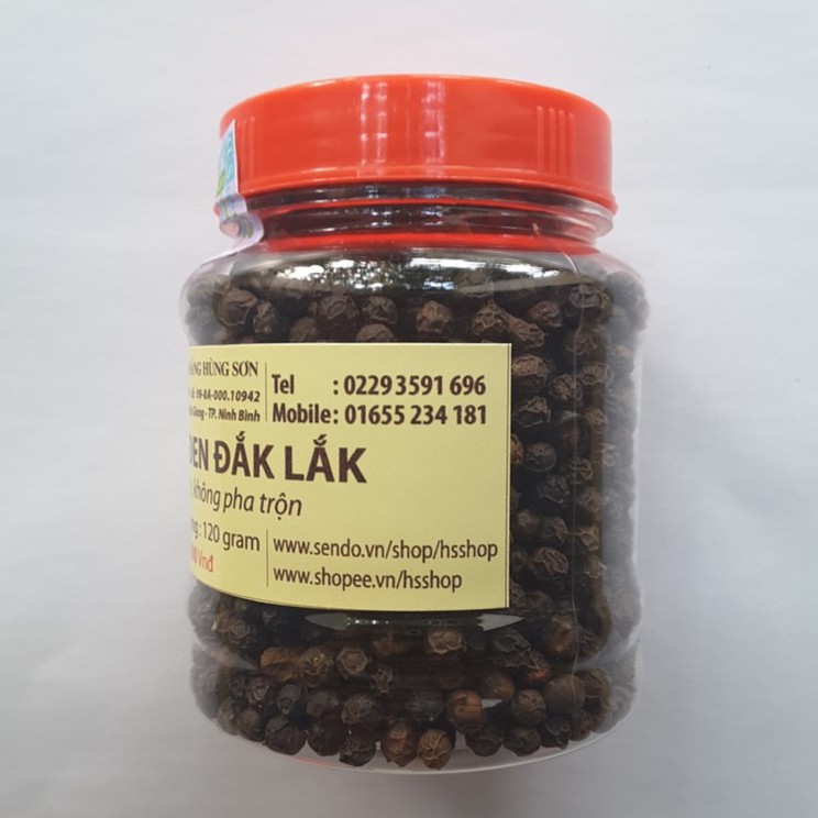 Lọ Hạt tiêu đen Đăk Lăk nguyên hạt 120gr - NPP HS shop