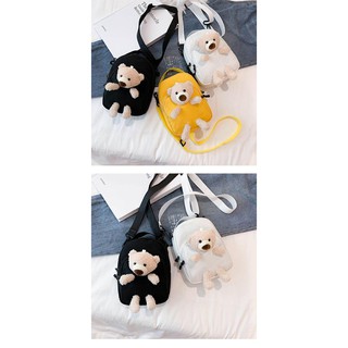 Túi Đeo Chéo Teddy 2 Ngăn Siêu Cute