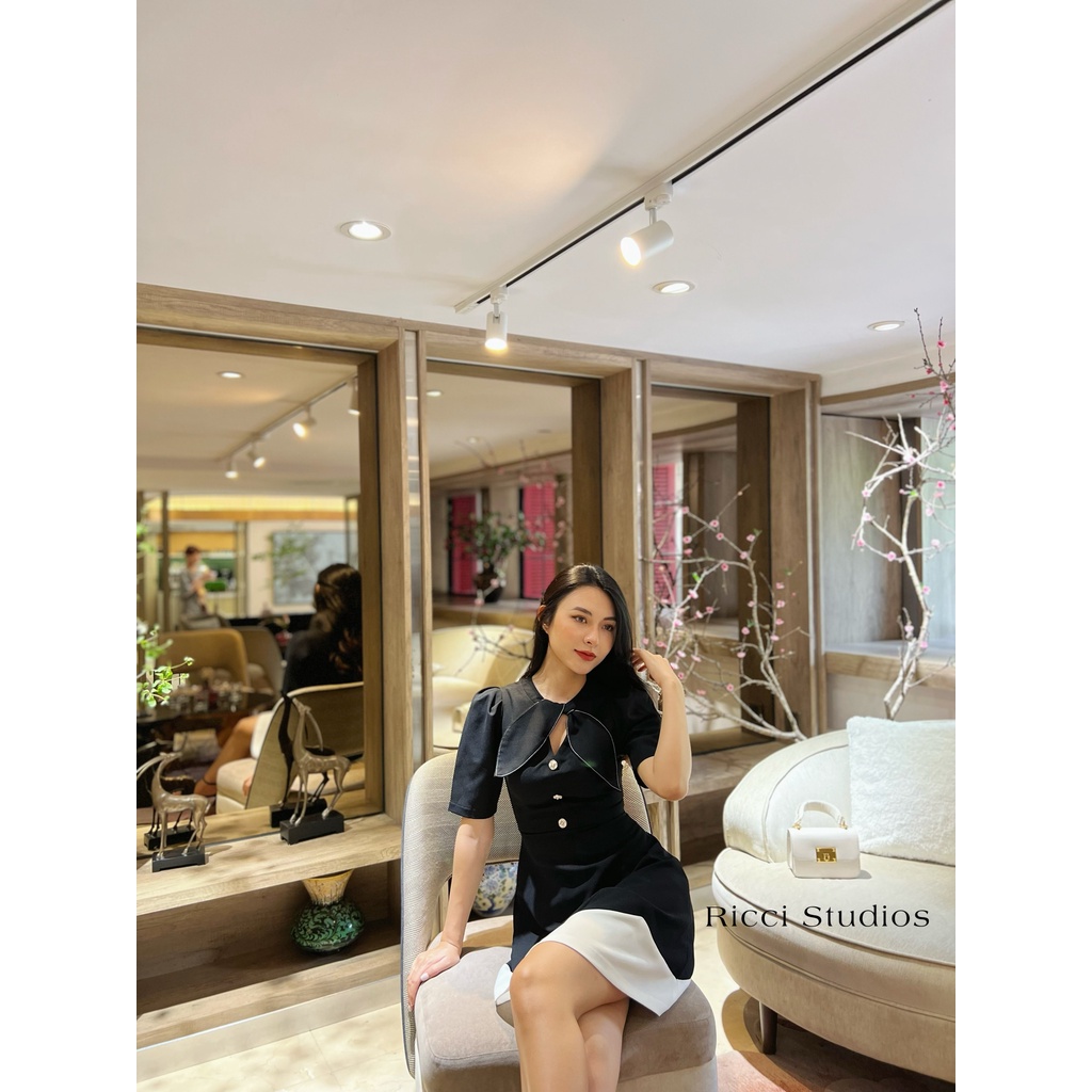 Váy V3 Kelly Dress Ricci thiết kế chất liệu chéo hàn sợi cao cấp mềm mát | RICCI OFFICIAL