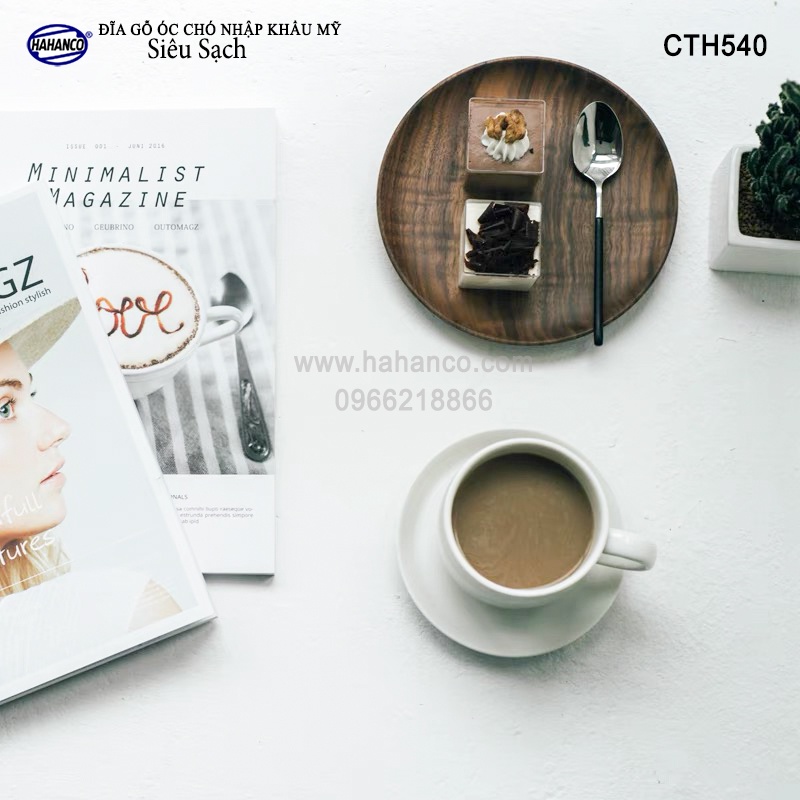 Đĩa gỗ Óc Chó nhập khẩu Mỹ nguyên khối (đủ Cỡ) đựng đồ ăn/trang trí/chụp hình - CTH540