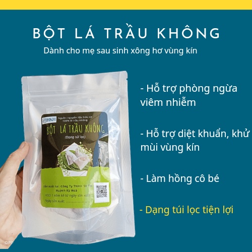 Gói 7 túi lọc - Bột lá trầu không nguyên chất , xông hơ vùng kín, làm hồng