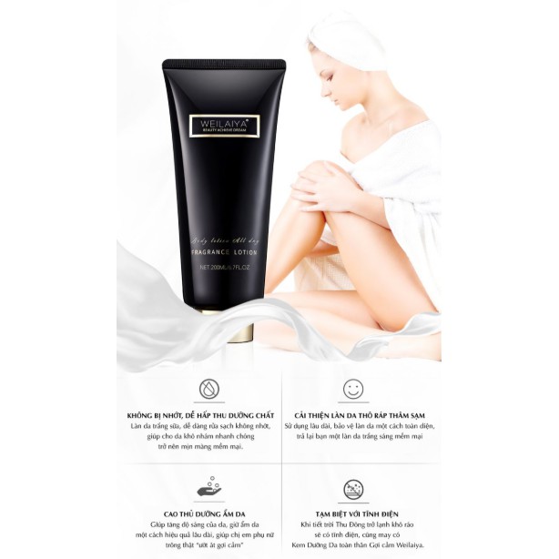 Sữa Dưỡng Thể Nước Hoa Weilaiya Body Lotion Dung Tích 200ml Tặng Kèm Mini Type 20ml