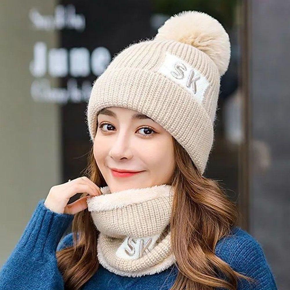Nón Khăn Choàng Cổ Vải Nhung Ấm Áp Chống Gió Thời Trang Đi Xe Đạp