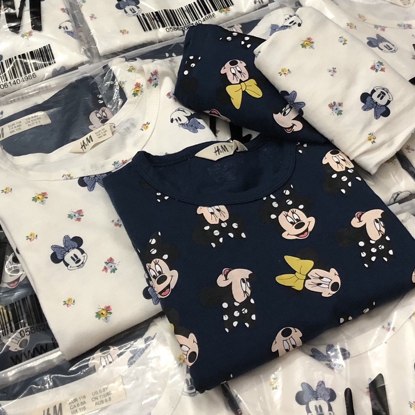 Bộ dài tay thu đông bé gái - Set 2 bộ Minnie  HM cho bé gái siêu đẹp size 2-10t