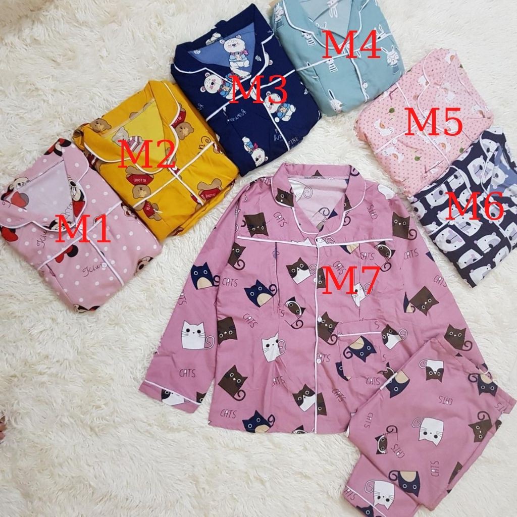 Bộ đồ bầu pijama kết hợp sau sinh M150 chất kate thái freesize từ 45 đến 70kg