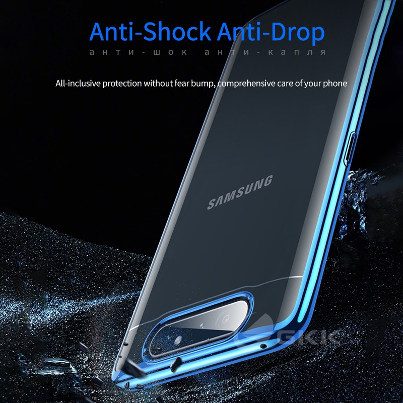 Ốp Điện Thoại Cứng Trong Suốt Mạ Viền Sang Trọng Cho Samsung Galaxy A80
