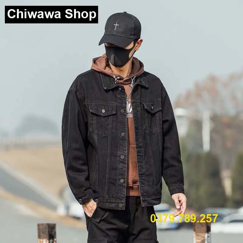 Áo khoác jean nam nữ đen trơn form rộng Hàn Quốc mẫu mới hàng loại 1 bao đẹp size M-L-XL CHI27