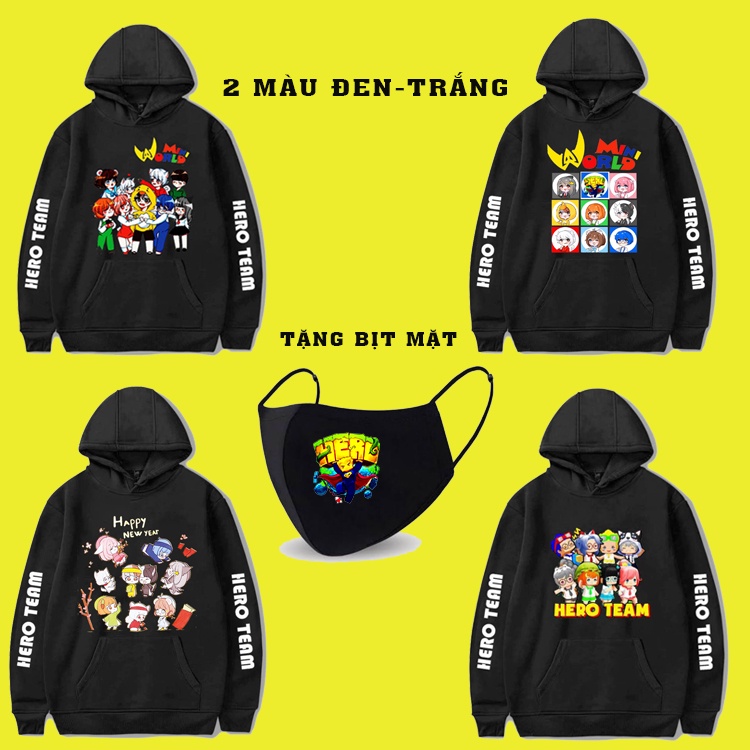 🔥Sale 50%🔥 BST Áo HOODIE HERO TEAM - MINI WORLD 🎁 kèm quà tặng bịt mặt💥