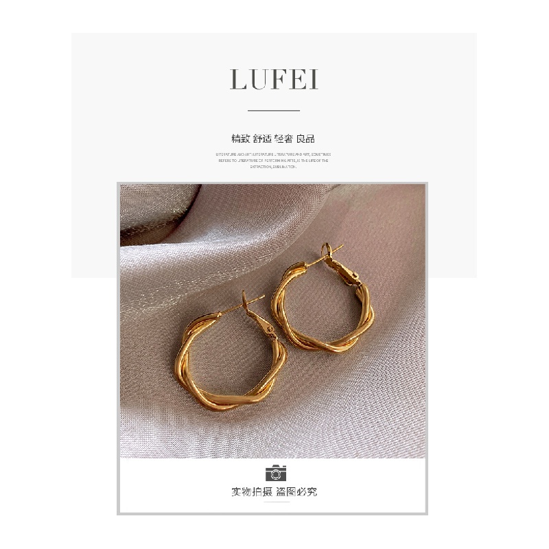 Khuyên tai bằng kim loại phong cách hàn quốc thời trang cho nữ