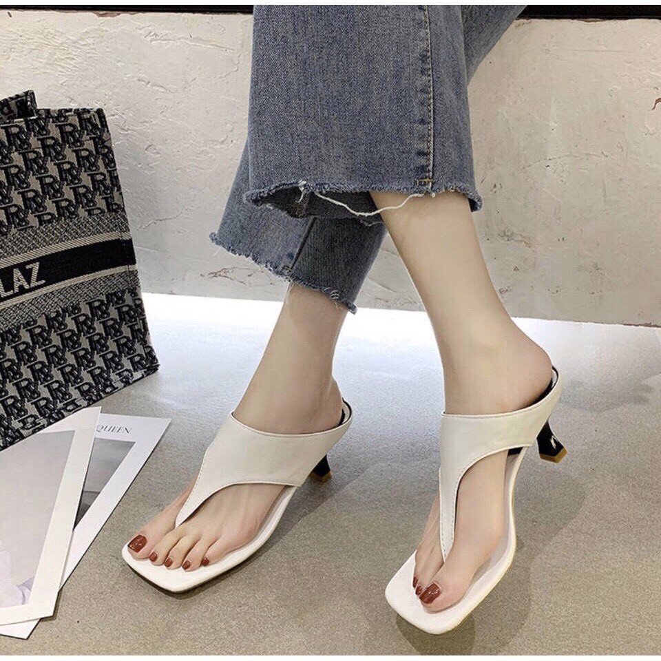 Guốc xỏ ngón thời trang Châu Au cao 5p siêu sang G19