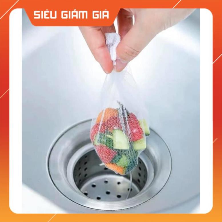 Bịch 100 cái túi lưới lọc rác chống tắc bồn rửa chén bát tiện ích