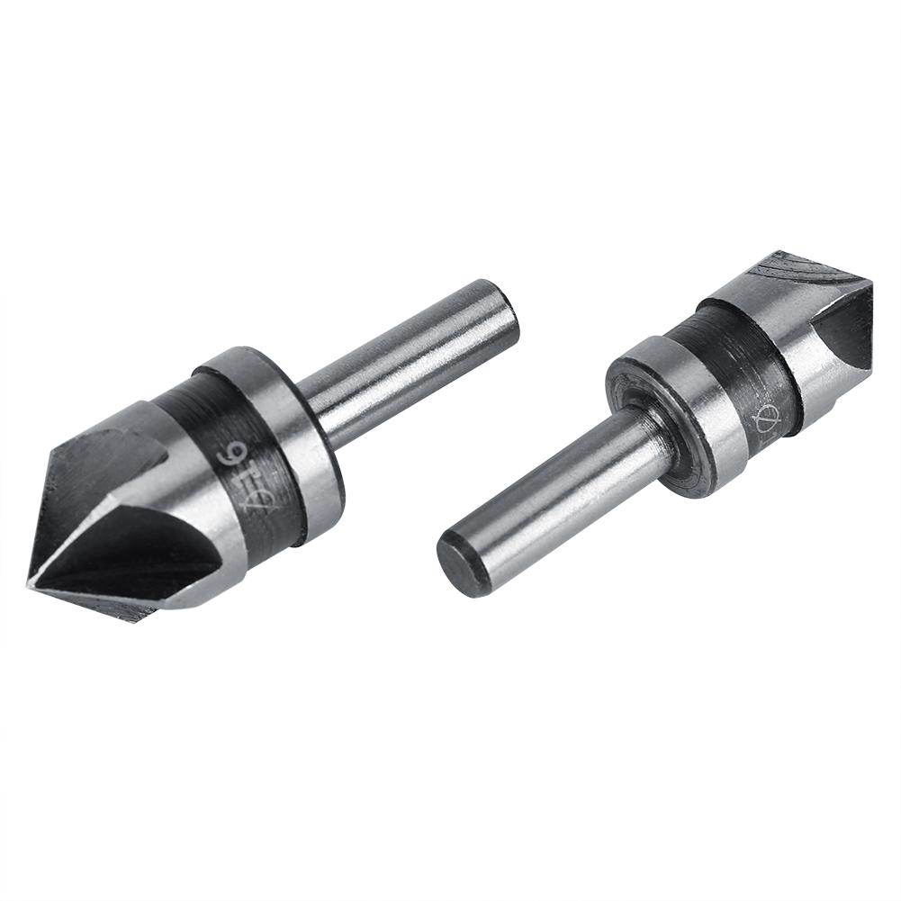 5pcs/set High Speed Steel Industrial Countersink Drill 5 Flutes Woodworking Chamfering Cutter