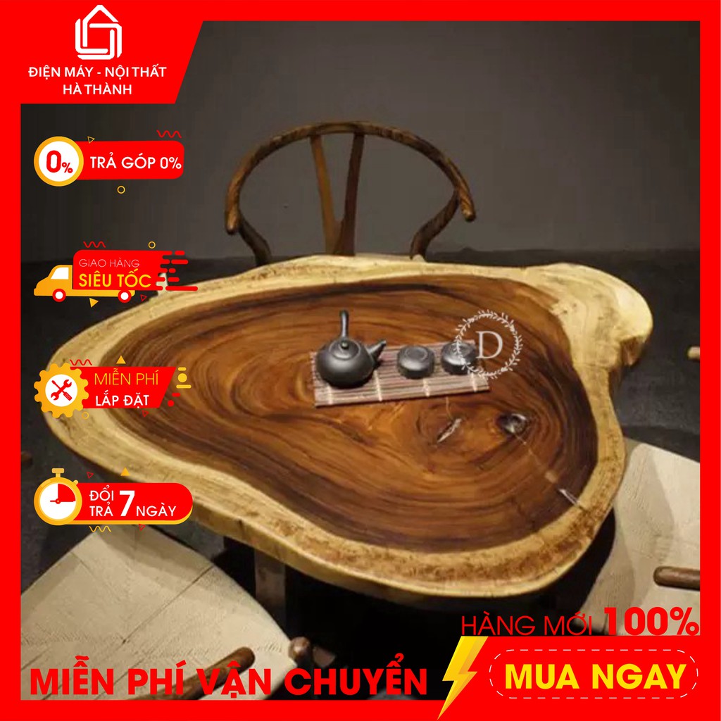 Mặt gỗ me tây 45cm đến 60cm, dày 4-5cm - Sơn Pu đẹp, mịn