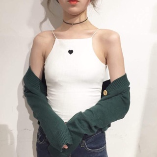 Yếm Knit heart thêu tim ảnh thật 💯