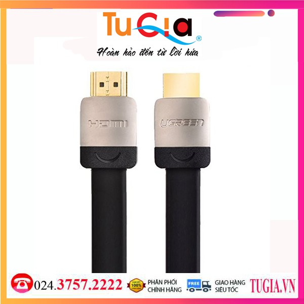 Cáp HDMI dẹt 3M Ugreen hỗ trợ 3D, 4K Ugreen 10262 Hàng Chính Hãng