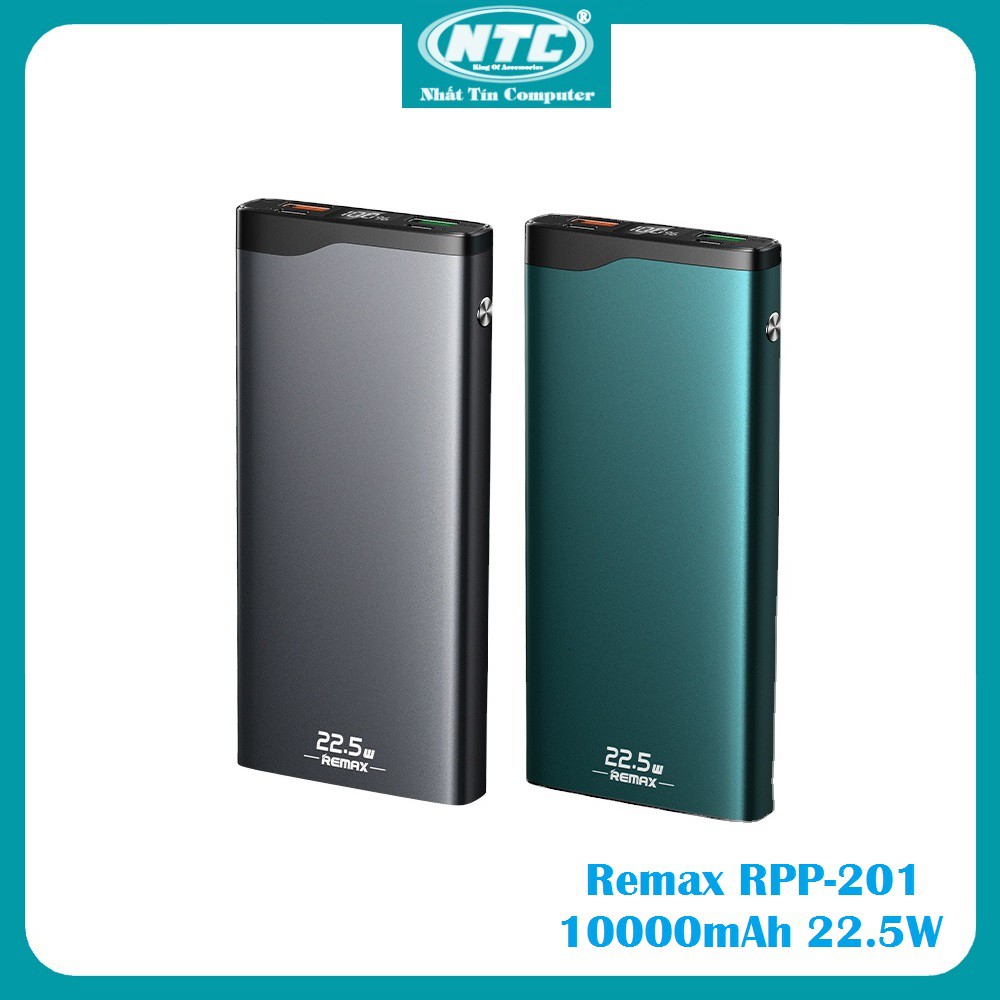 Pin sạc dự phòng Remax RPP-201 10000mAh sạc nhanh QC3.0 max 22.5W, Type-C PD 18W - Nhất Tín Computer