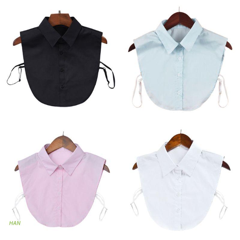 Cổ áo sơ mi giả bằng cotton màu sắc đơn giản kiểu dáng thời trang dành cho nữ