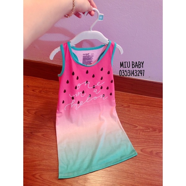 Váy sát nách c&J hoạ tiết dưa hấu du xịn cực yêu bé gái sz đại