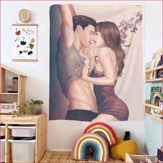 Vải treo tường, thảm treo tường Cặp Đôi, thảm treo tường trang trí phòng ngủ. Decor phòng khách