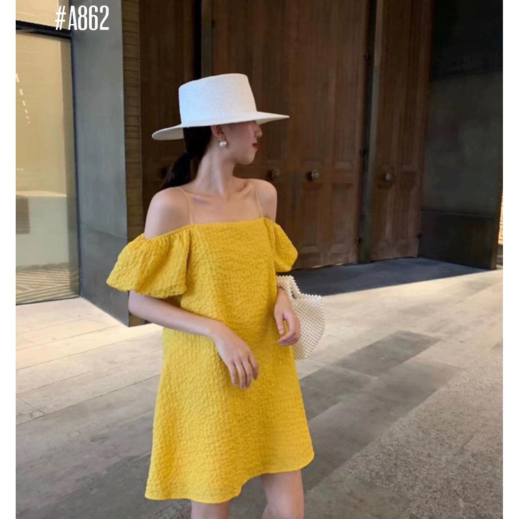 Đầm babydoll 2 dây tay phồng