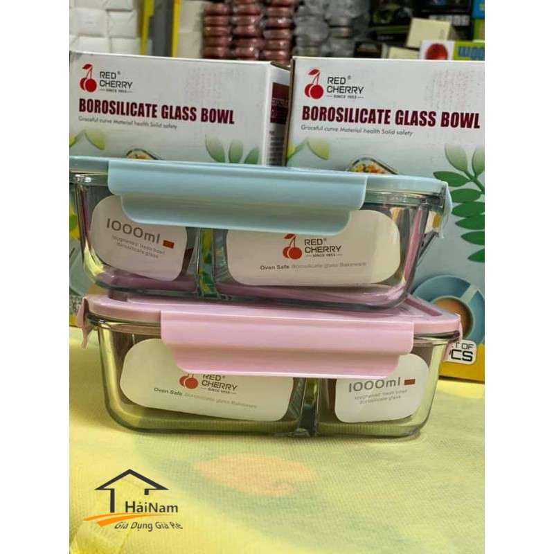 Hộp thủy tinh đựng thực phẩm chia ngăn tiện lợi loại 2 ngăn, 3 ngăn dung tích từ 650ml-1000ml