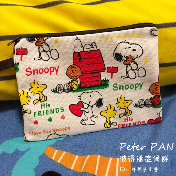 Túi Đựng Mỹ Phẩm Du Lịch Bằng Vải Canvas Có Khóa Kéo In Hình Snoopy Dành Cho Nữ