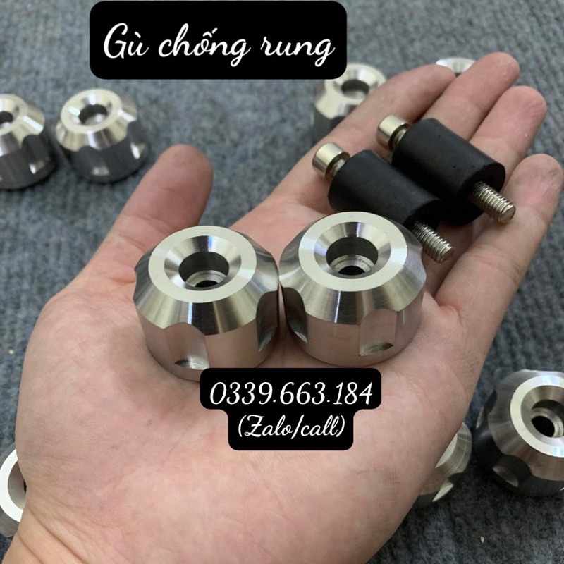 Gù tay lái inox 304 nguyên khối chống rung nặng tay thích hợp với nhiều dòng xe Ex,DR,Wa...