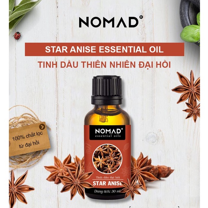 Tinh Dầu Thiên Nhiên Đại Hồi Nomad Star Anise Essential Oil thanh lọc không khí, khử mùi