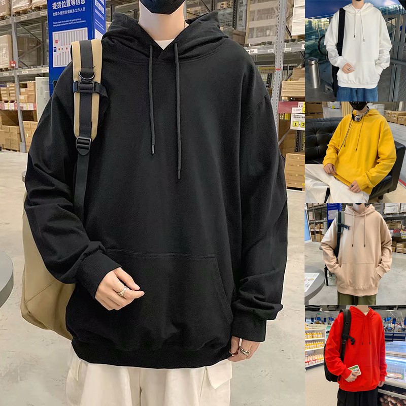 Áo khoác hoodie phối vải nhung dày dáng rộng thoải mái 10 màu tùy chọn size m - 8xl cho nam và nữ