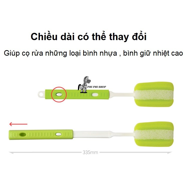 Dụng cụ cọ rữa bình Lock&amp;Lock cán có thể kéo dài ETM113 ETM114