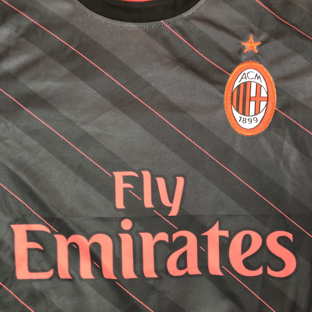 Áo Bóng Đá, Đá Banh Dài Tay Đẹp AC MILAN Giá Rẻ Mẫu Mới Sân Nhà 2021/2022 Cao Cấp Màu Sọc Đỏ Đen  BINGO SPORT ACML01TD