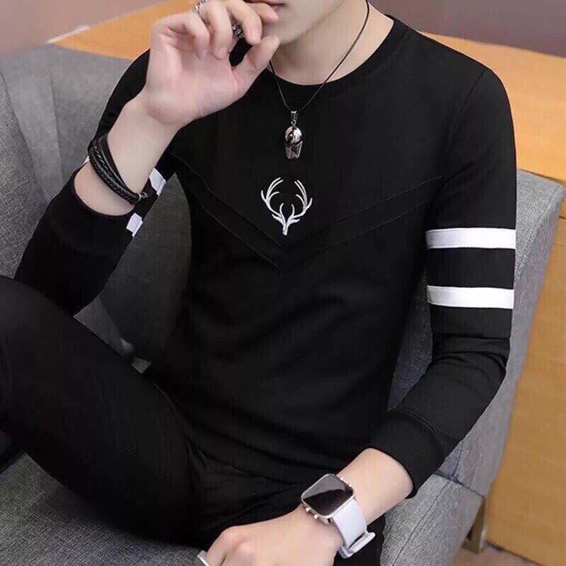 Áo Thun nam dài tay màu đen chất cotton thoáng mát phong cách hàn quốc MURADFASHION AT01 | BigBuy360 - bigbuy360.vn