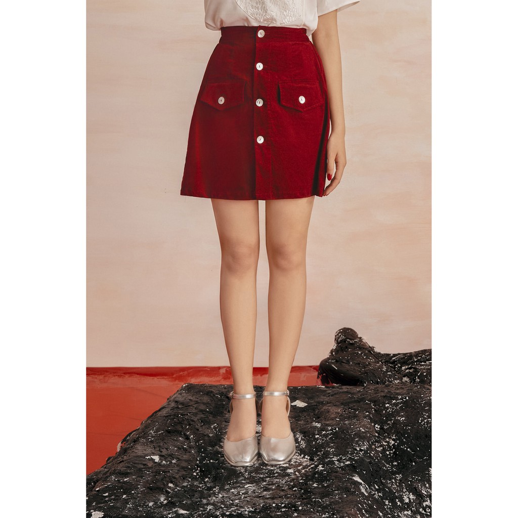 [Mã FADIRECT20 giảm 20K đơn 150K] Chân váy nút túi_CVNT hangkao shop