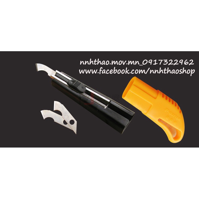 Dao cắt mica cán nhựa (tặng kèm 2 lưỡi dao thay)