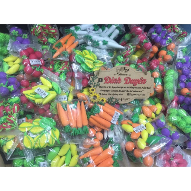 Củ quả gọt xốp loại nhỏ - đồ chơi mầm non