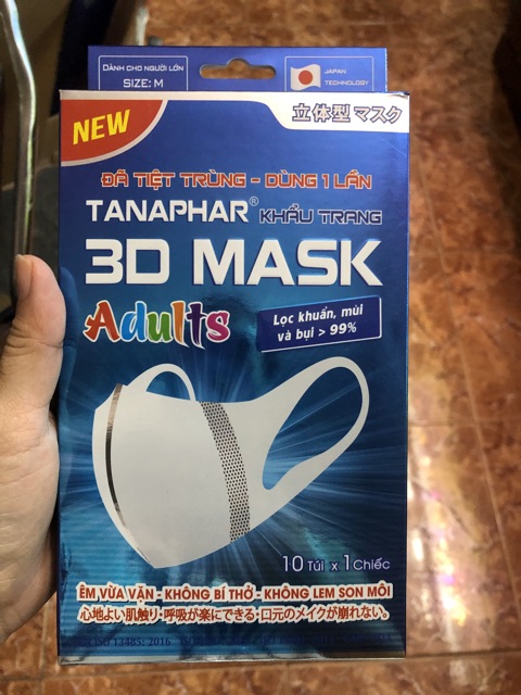 Khẩu trang TANAPHAR 3D Mask hộp 10 cái