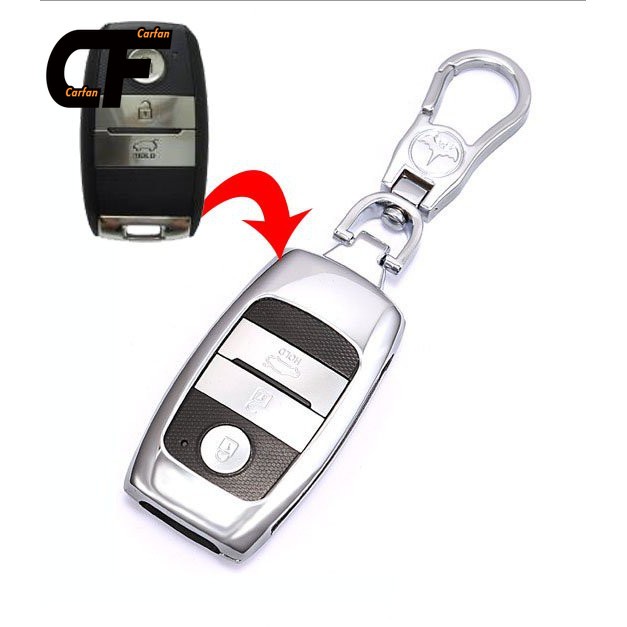 Kia Bảo vệ chính Ốp vỏ chìa khóa Inox cho xe Kia K3 , Seltos 2020, Cerato 2016-2018.
