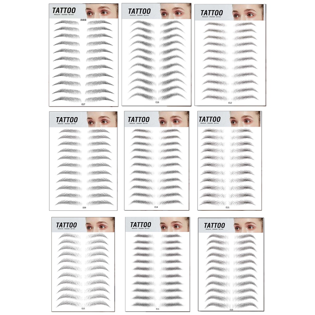 Hình Xăm Dán Lông Mày 3D Chống Nước Lâu Trôi Dành Cho Nữ