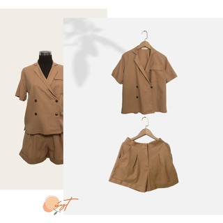 Set bộ áo dạng vest quần đùi Linen